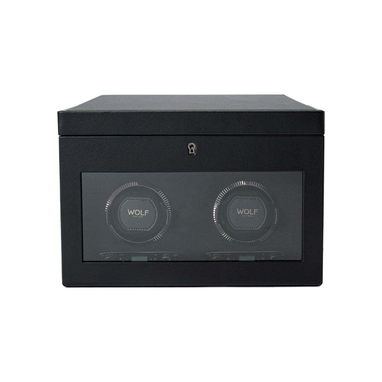 Wolf British Racing Double Watch Winder with Storage Black