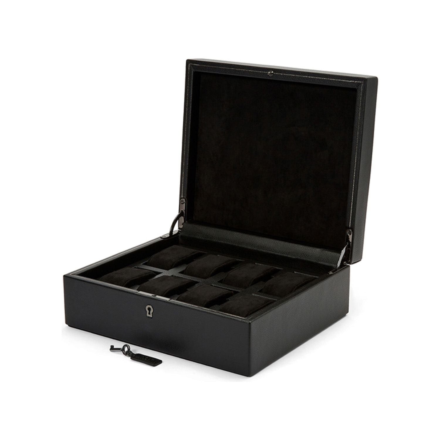 Wolf British Racing Green 8 Piece Watch Box Black