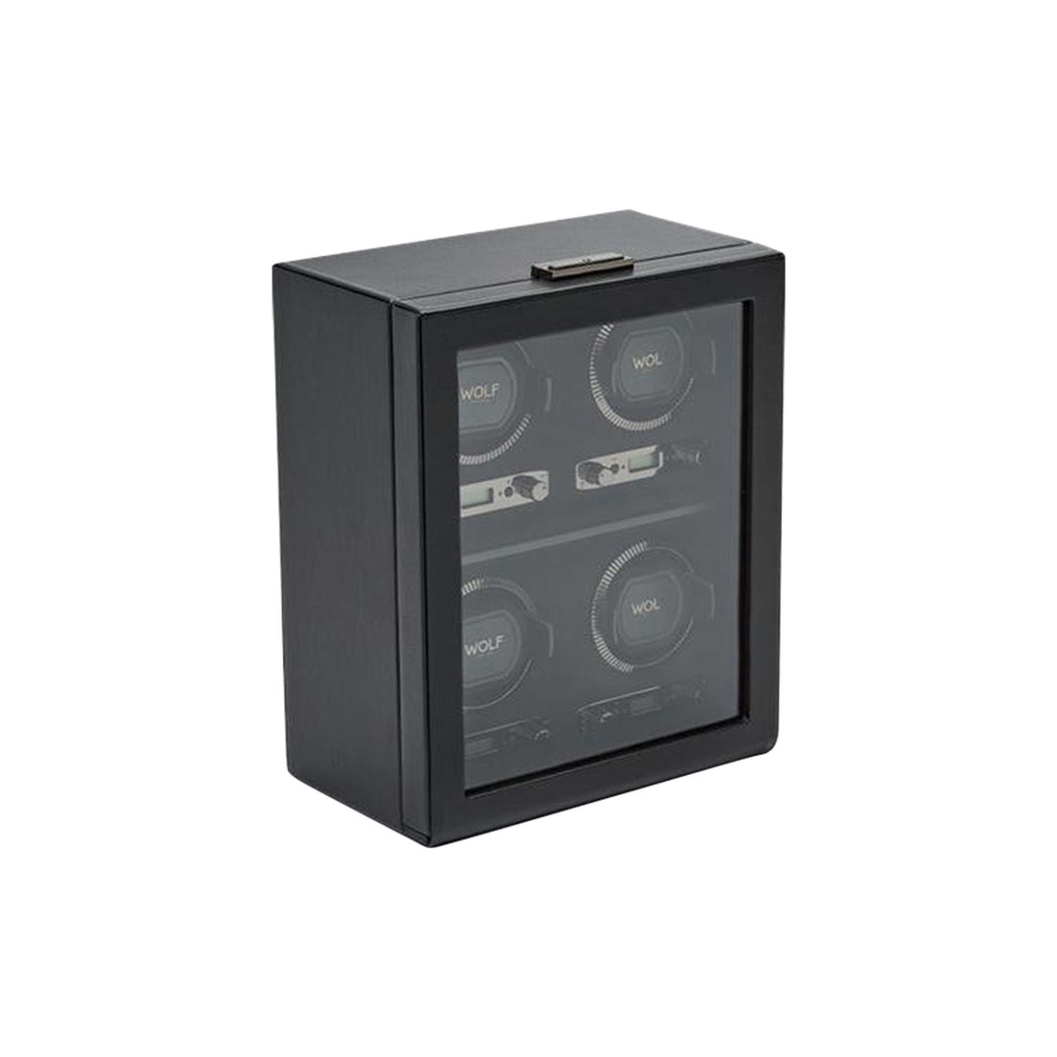 Wolf British Racing 4 Piece Watch Winder Black