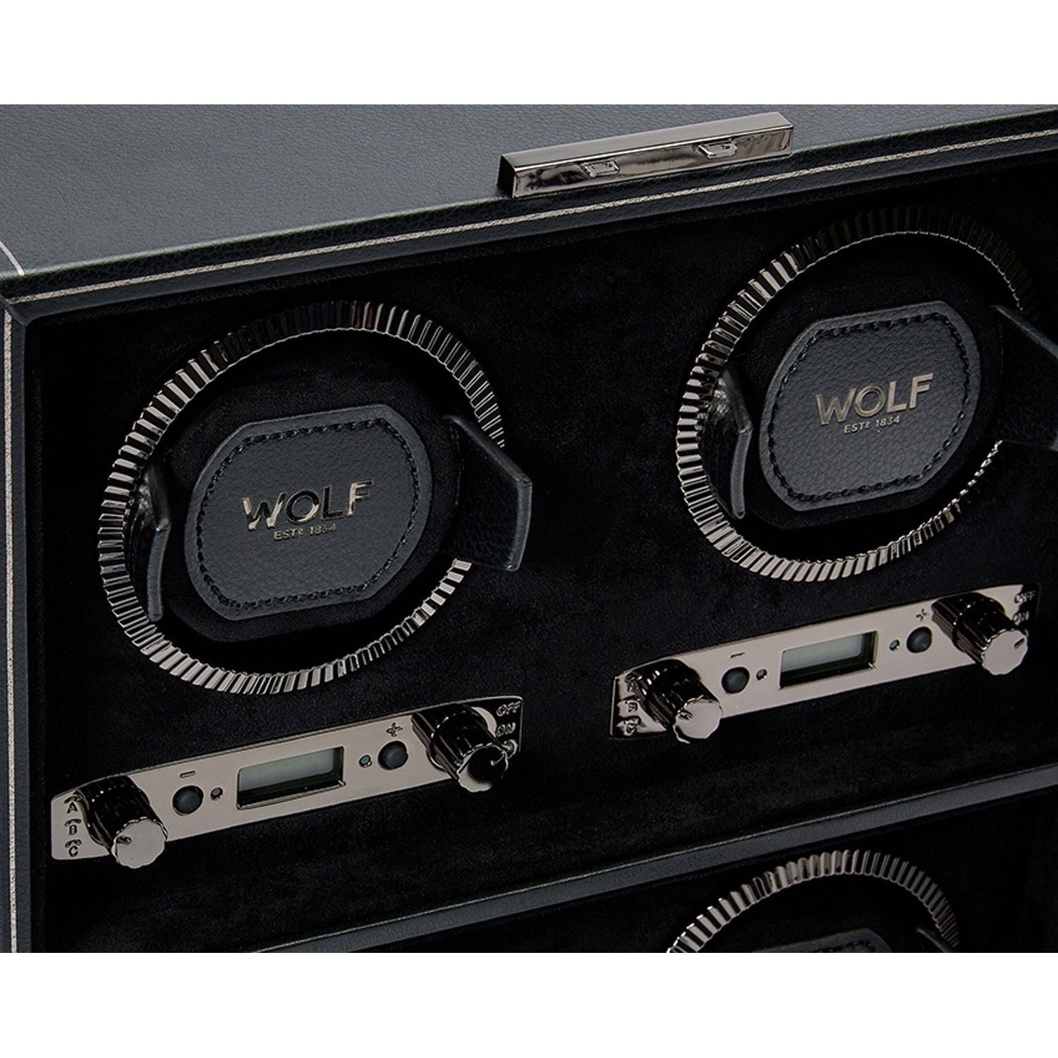 Wolf British Racing 4 Piece Watch Winder Black
