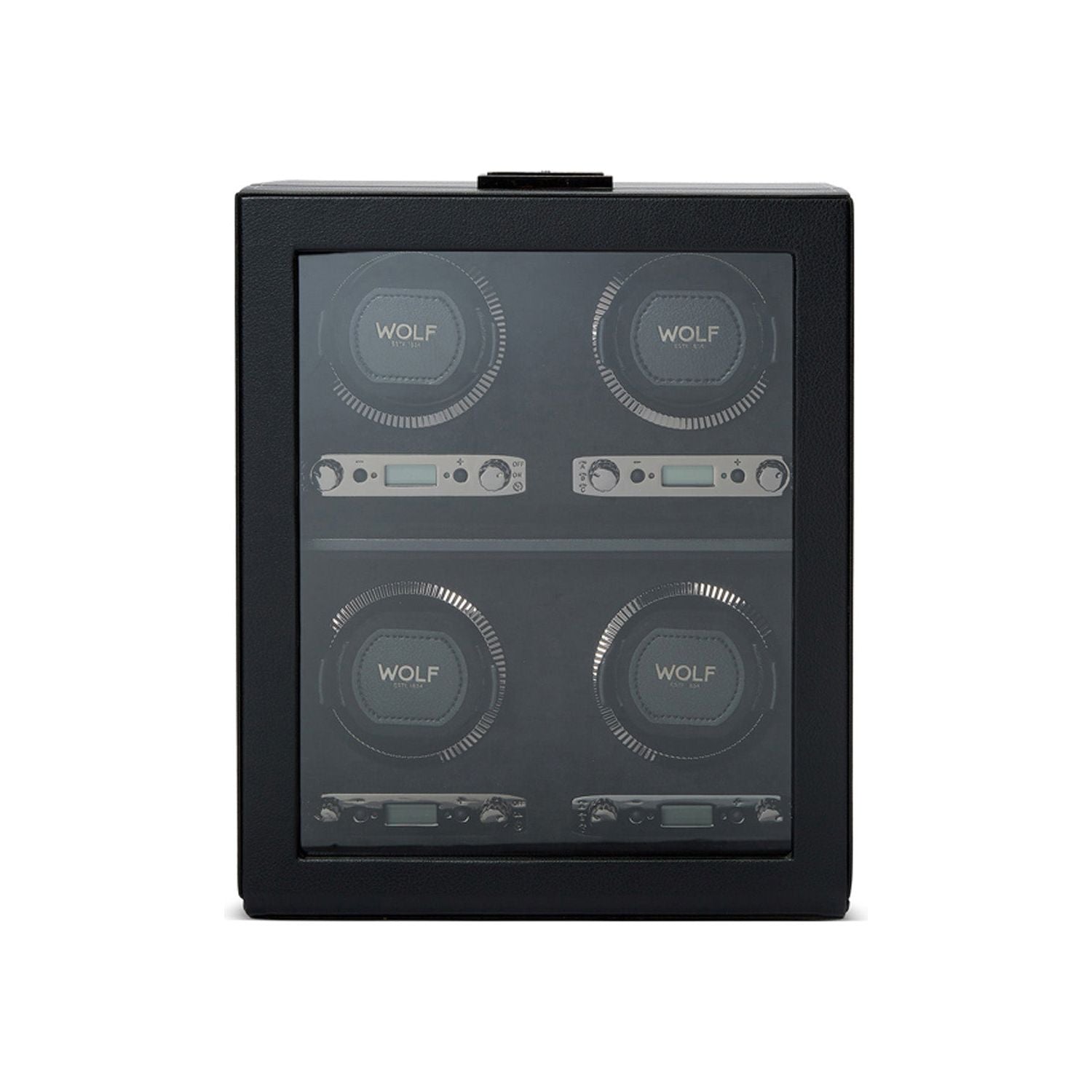 Wolf British Racing 4 Piece Watch Winder Black