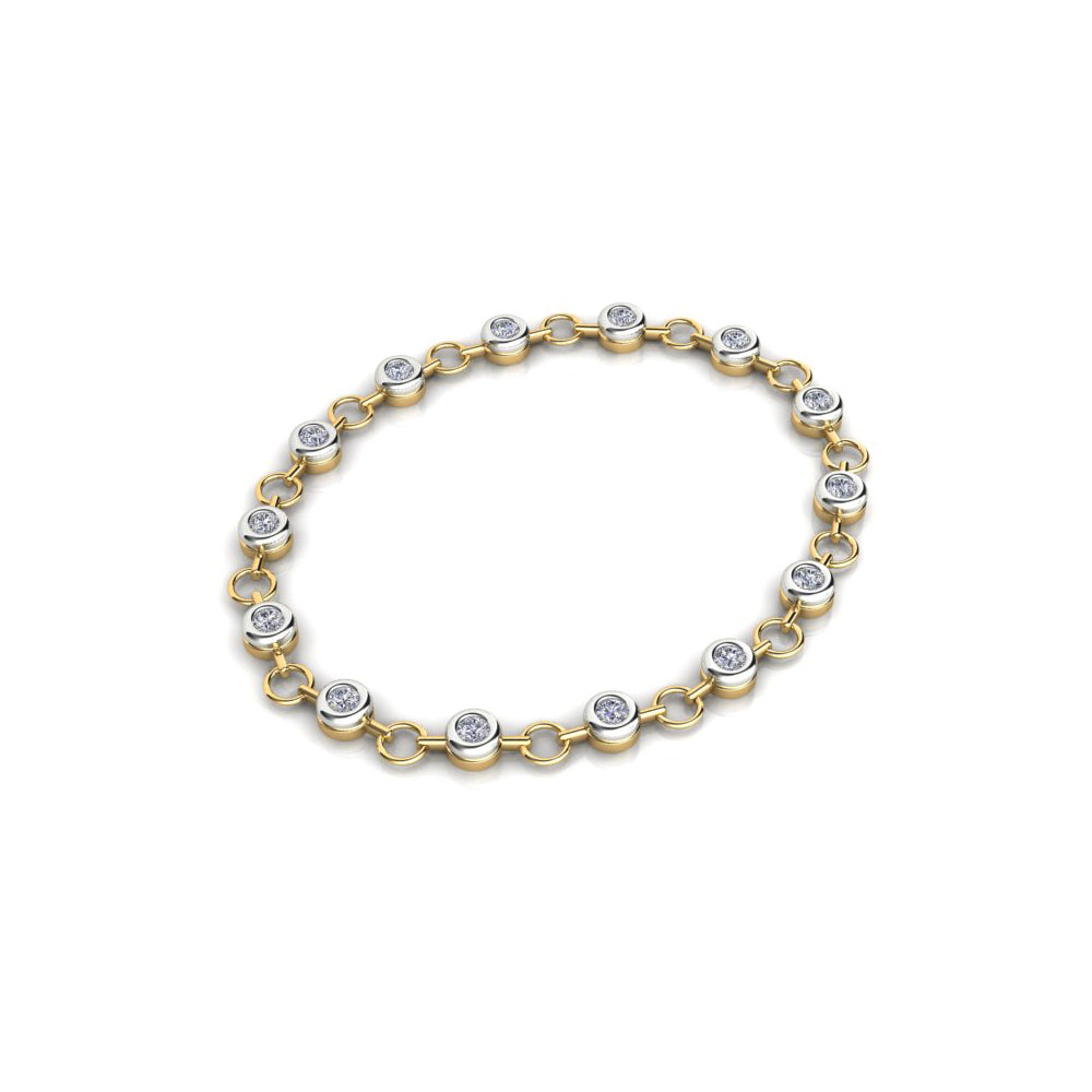 18ct White & Yellow Gold Diamond Bracelet