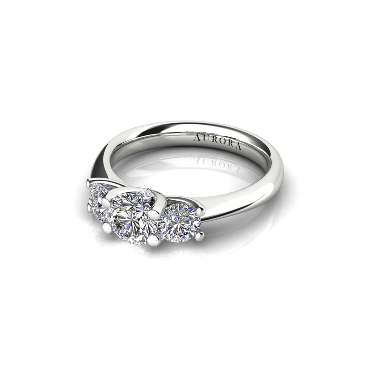 18ct White Gold Diamond Trilogy Engagement Ring