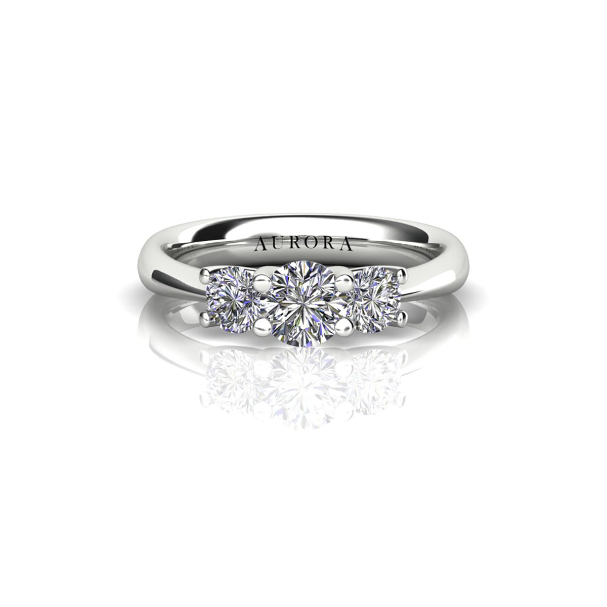 18ct White Gold Diamond Trilogy Engagement Ring