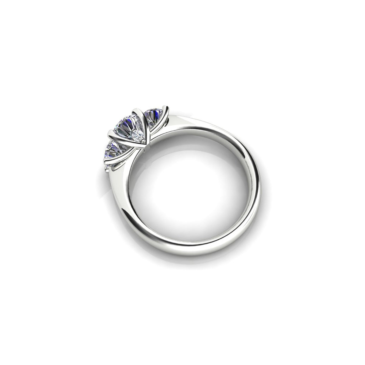 18ct White Gold Diamond Trilogy Engagement Ring