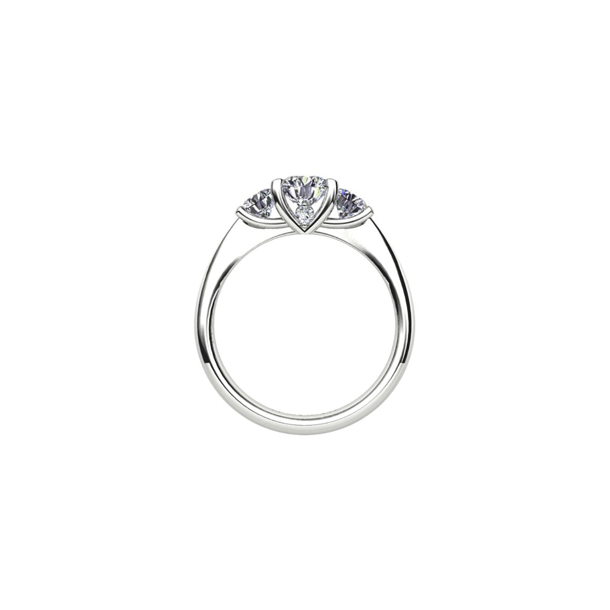 18ct White Gold Diamond Trilogy Engagement Ring