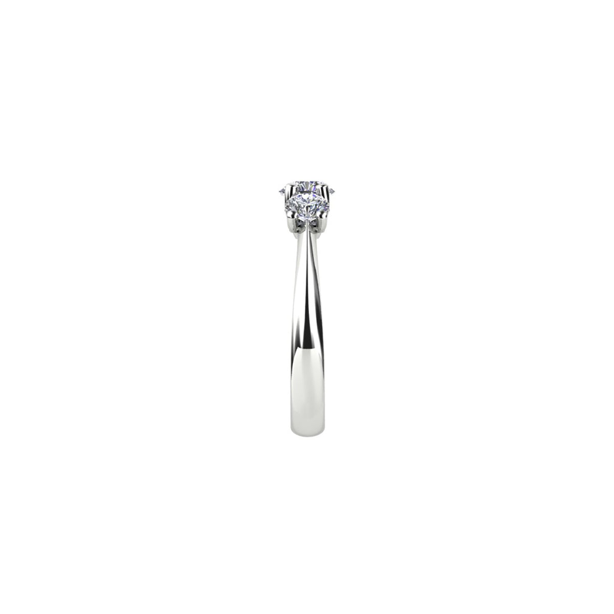18ct White Gold Diamond Trilogy Engagement Ring