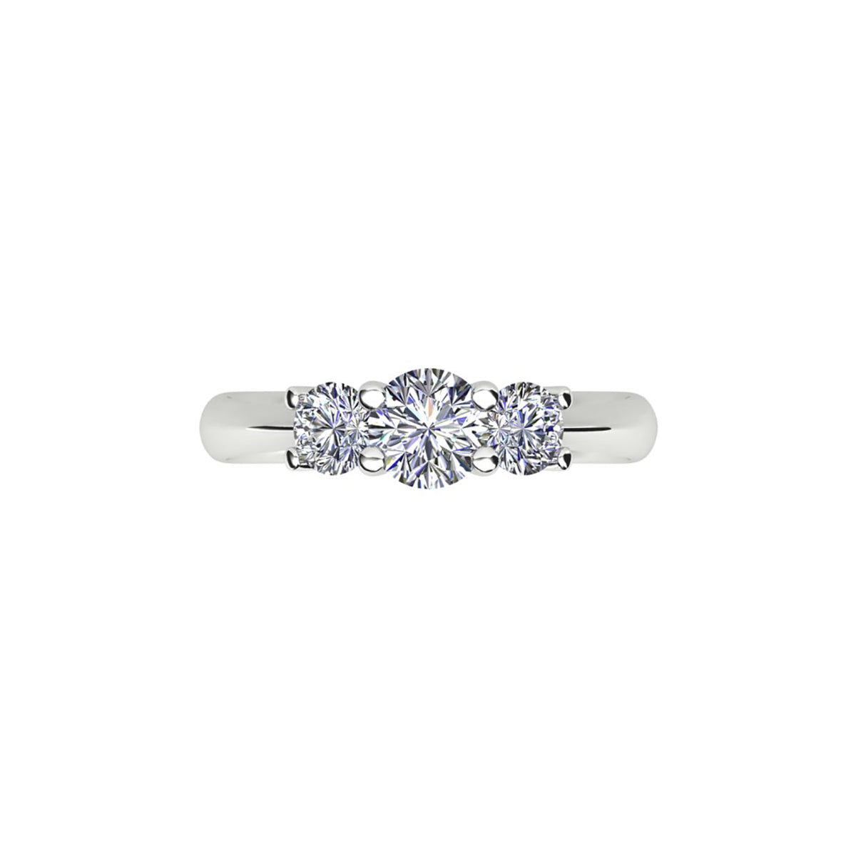 18ct White Gold Diamond Trilogy Engagement Ring