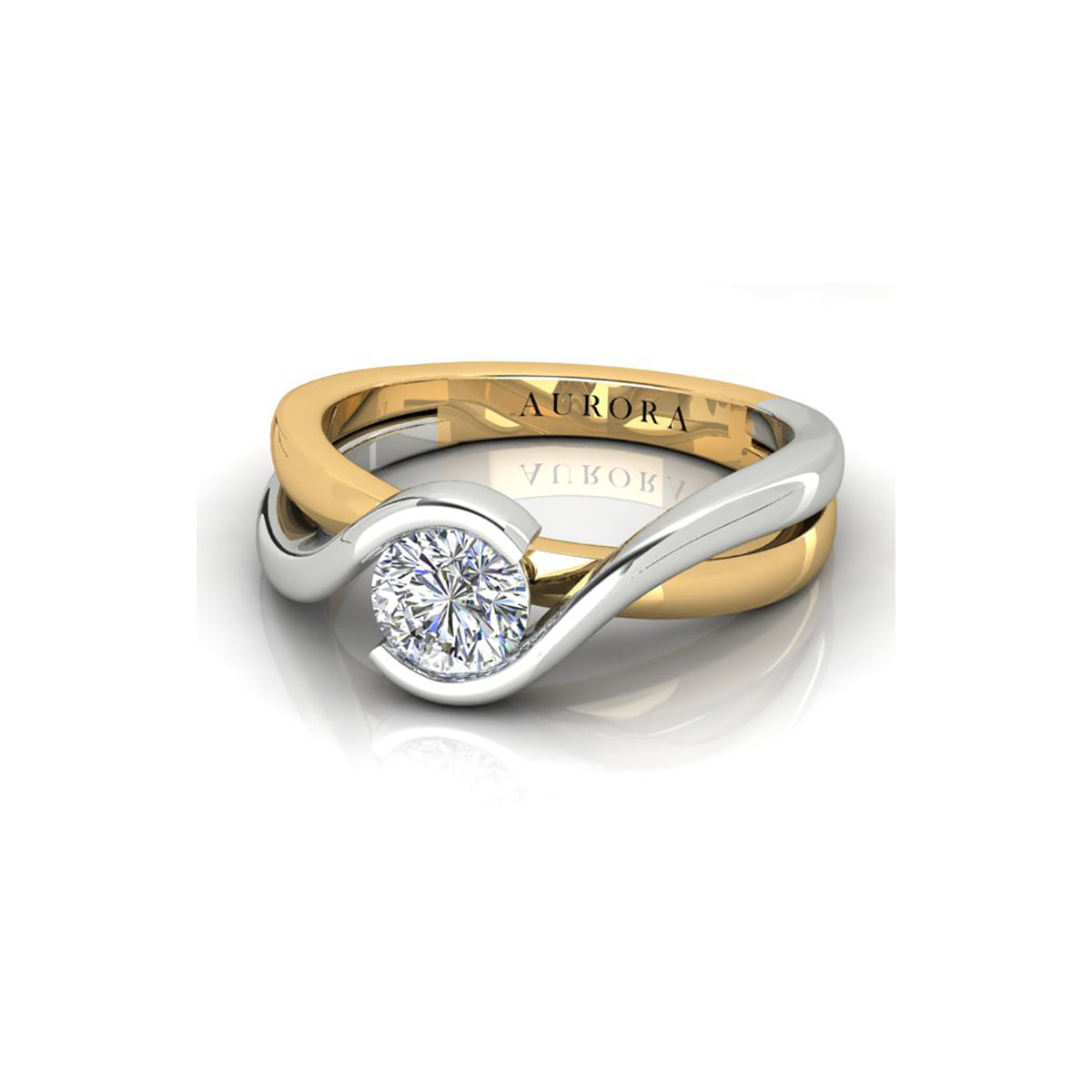 18ct White & Yellow Gold Diamond Engagement Ring