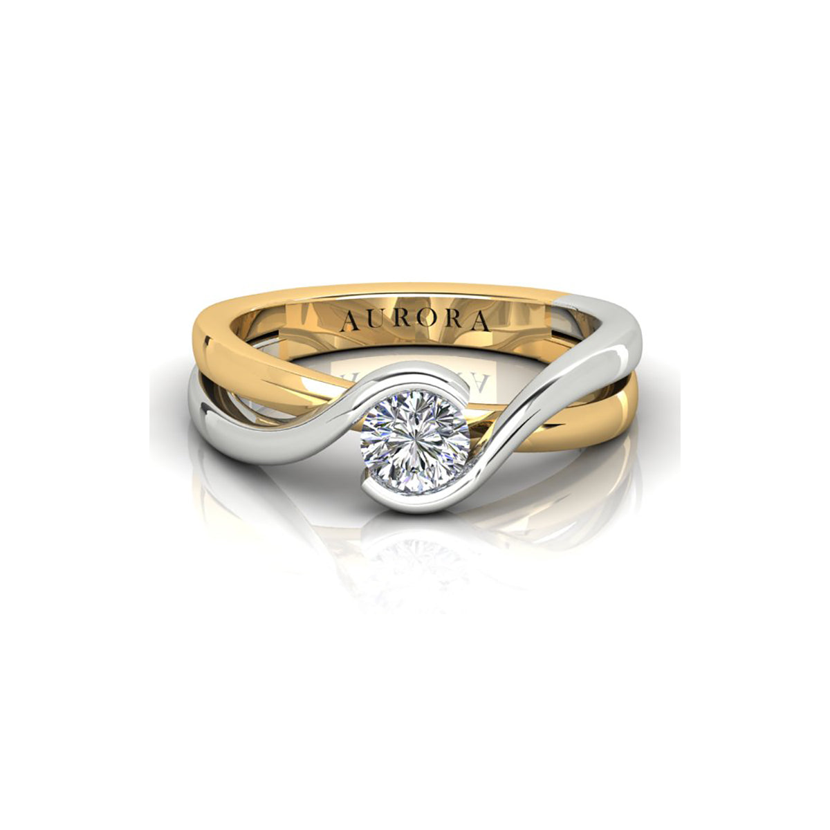 18ct White & Yellow Gold Diamond Engagement Ring