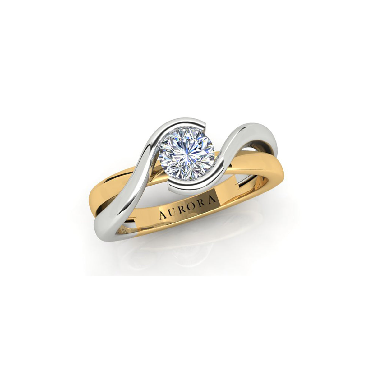 18ct White & Yellow Gold Diamond Engagement Ring