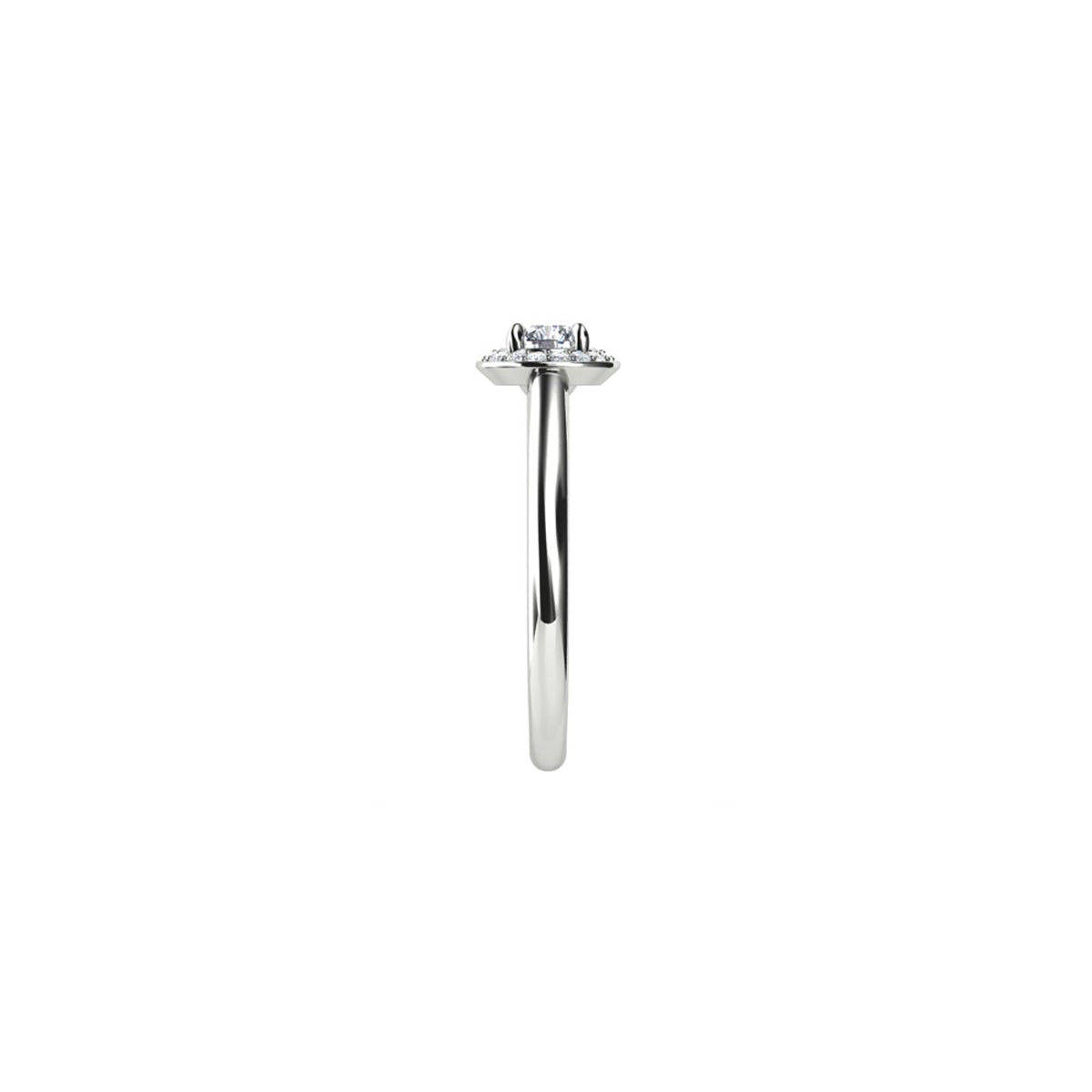 18ct White Gold Diamond Halo Engagement Ring
