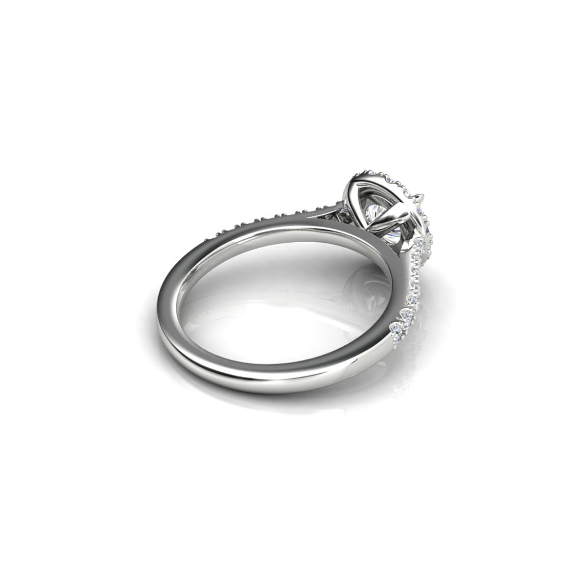 18ct White Gold Diamond Halo Engagement Ring