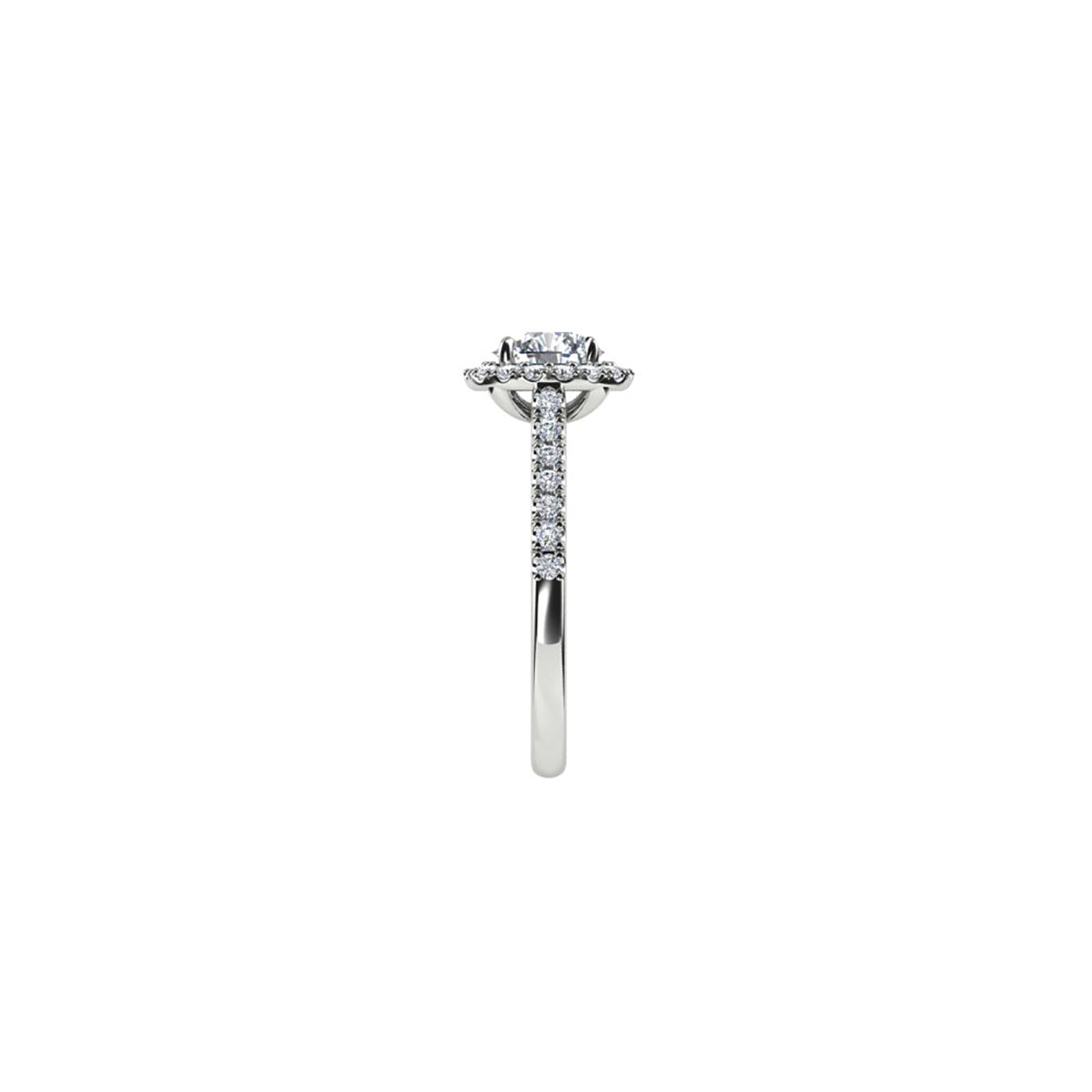 18ct White Gold Diamond Halo Engagement Ring