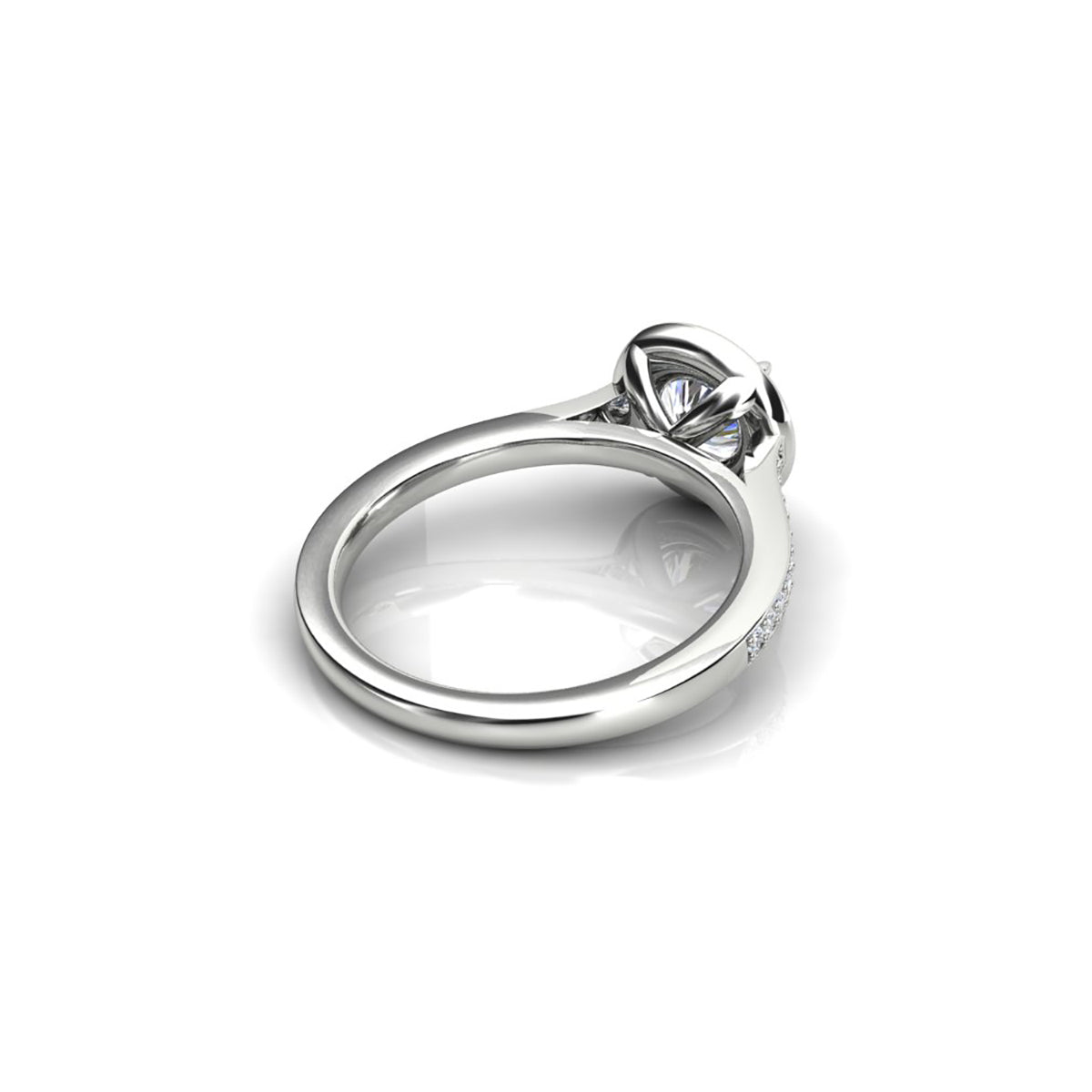 18ct White Gold Diamond Halo Engagement Ring