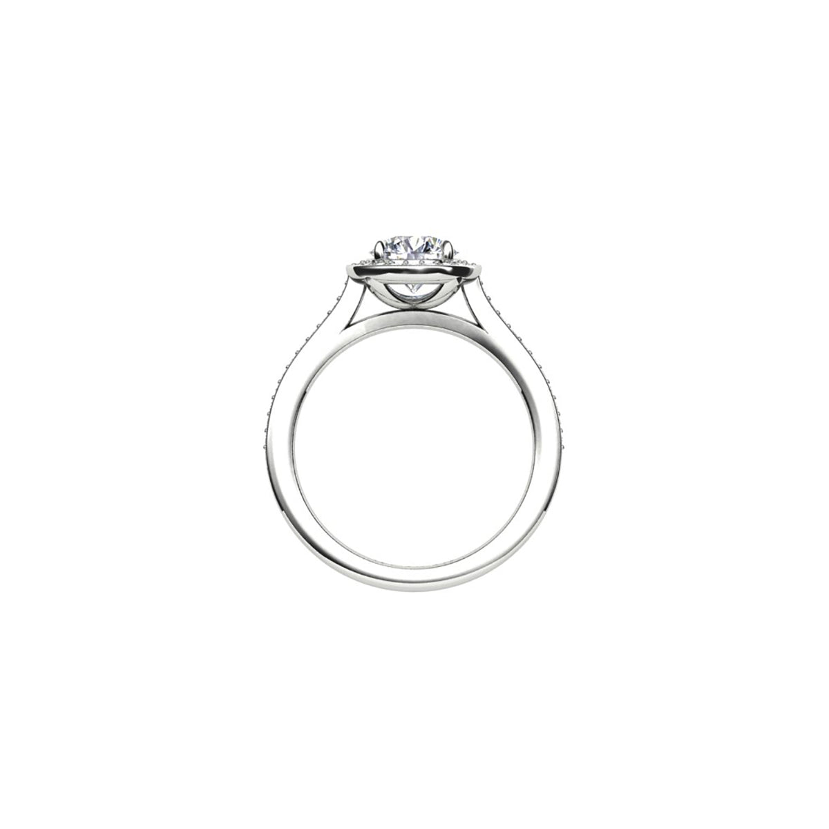 18ct White Gold Diamond Halo Engagement Ring