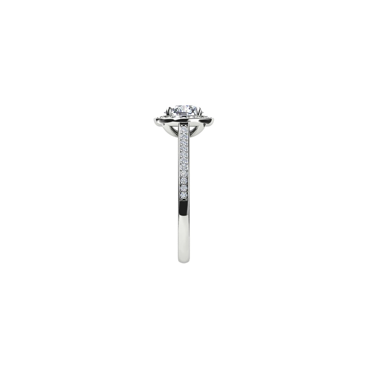18ct White Gold Diamond Halo Engagement Ring