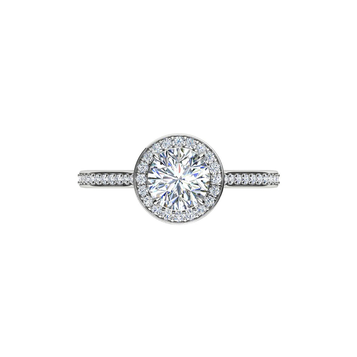 18ct White Gold Diamond Halo Engagement Ring