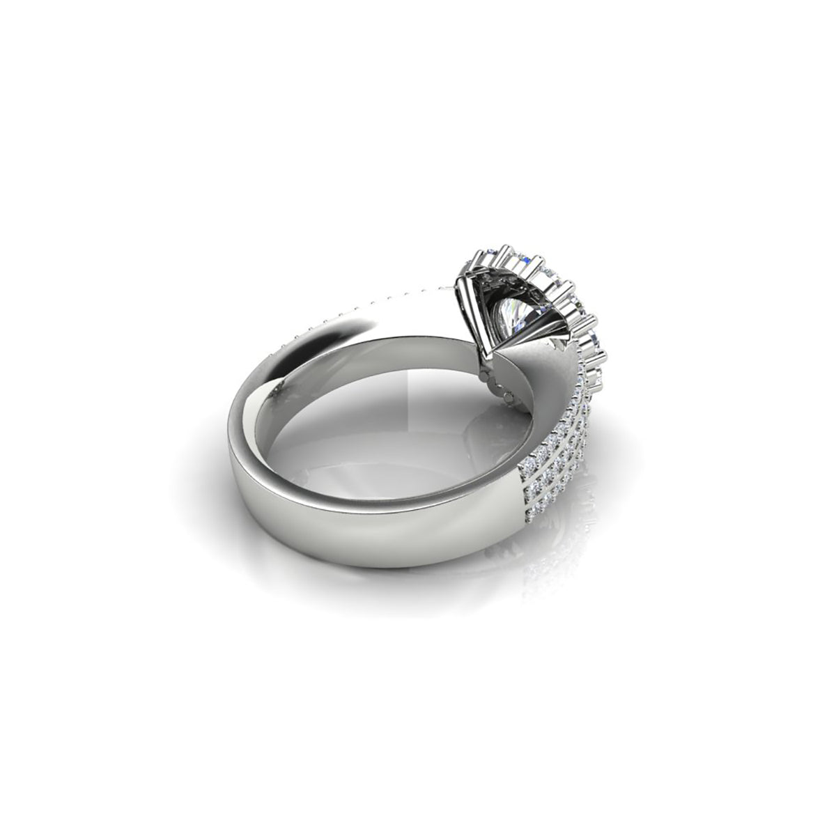18ct White Gold Diamond Halo Engagment Ring