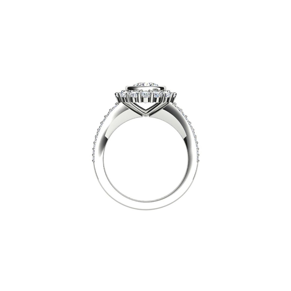 18ct White Gold Diamond Halo Engagment Ring