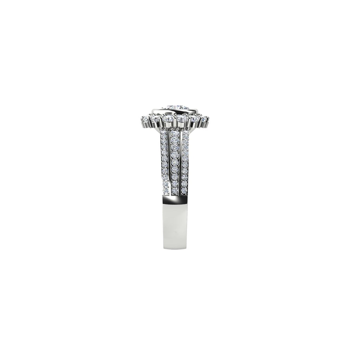 18ct White Gold Diamond Halo Engagment Ring