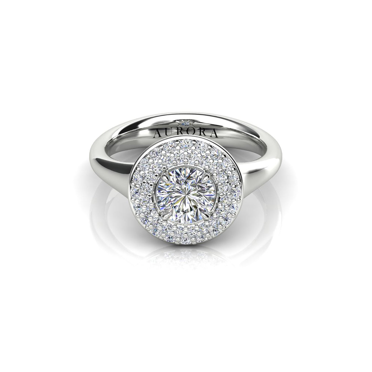 18ct White Gold Diamond Halo Engagment Ring