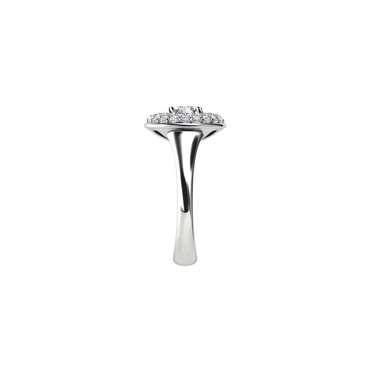 18ct White Gold Diamond Halo Engagment Ring