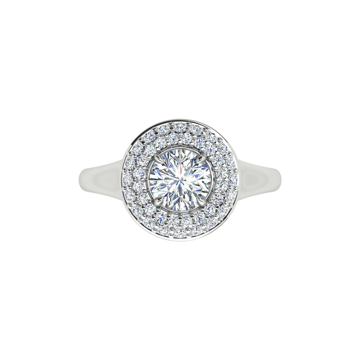 18ct White Gold Diamond Halo Engagment Ring
