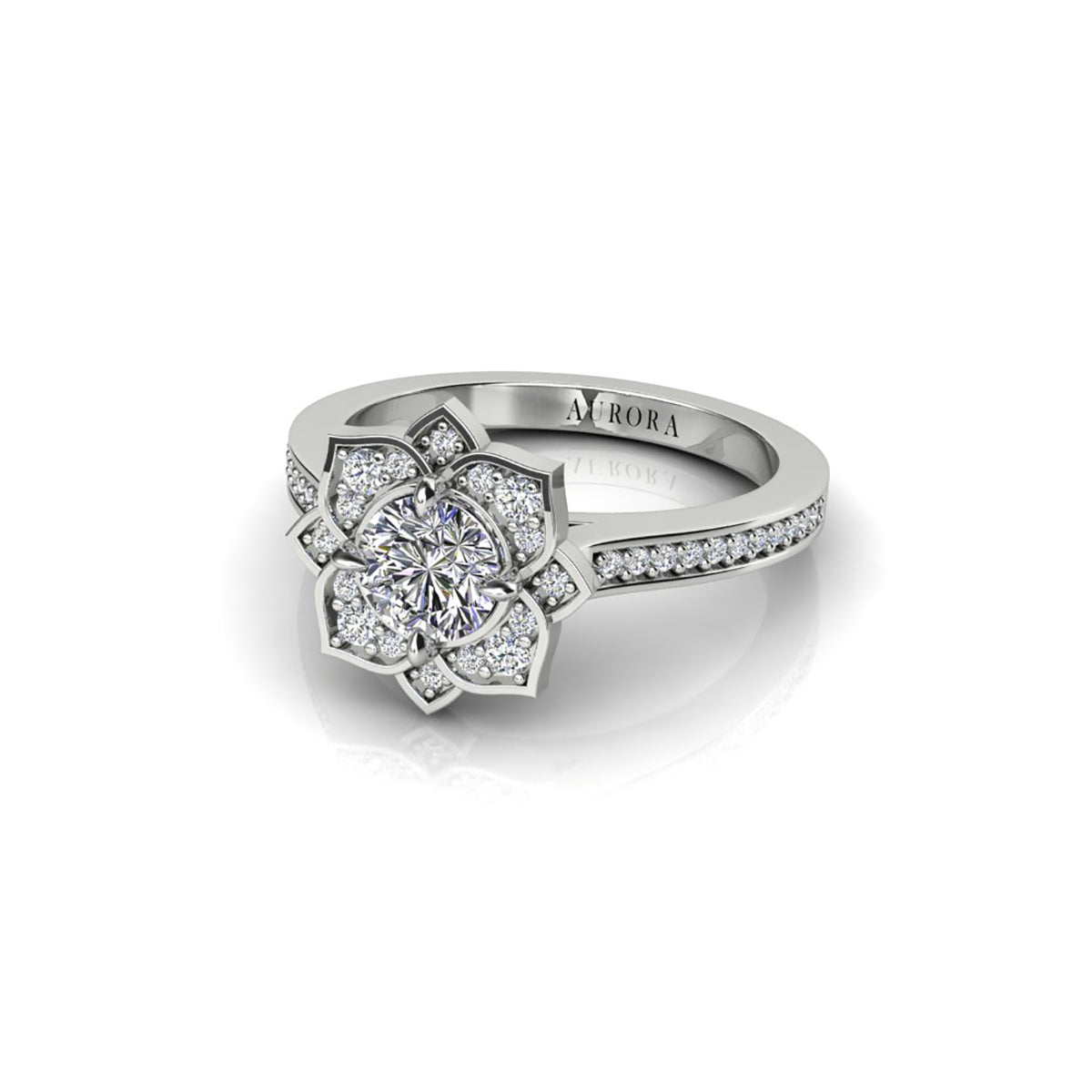 18ct White Gold Diamond Engagement Ring