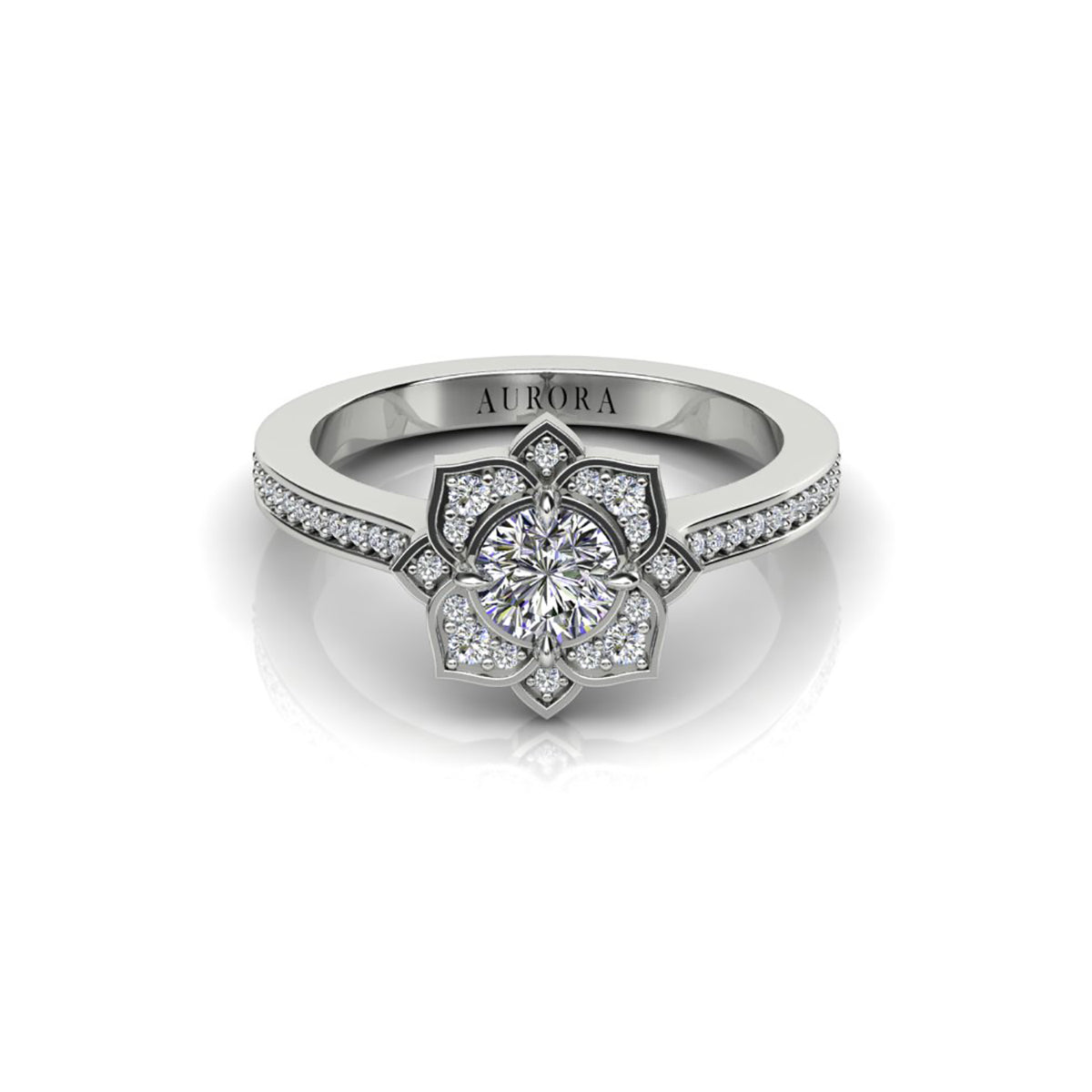 18ct White Gold Diamond Engagement Ring