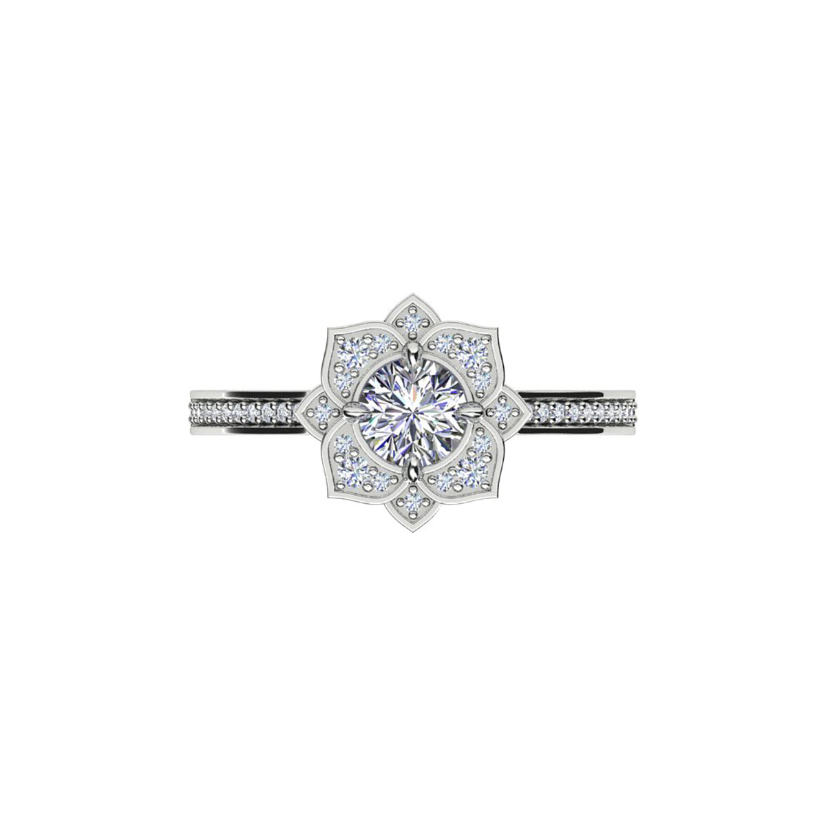 18ct White Gold Diamond Engagement Ring