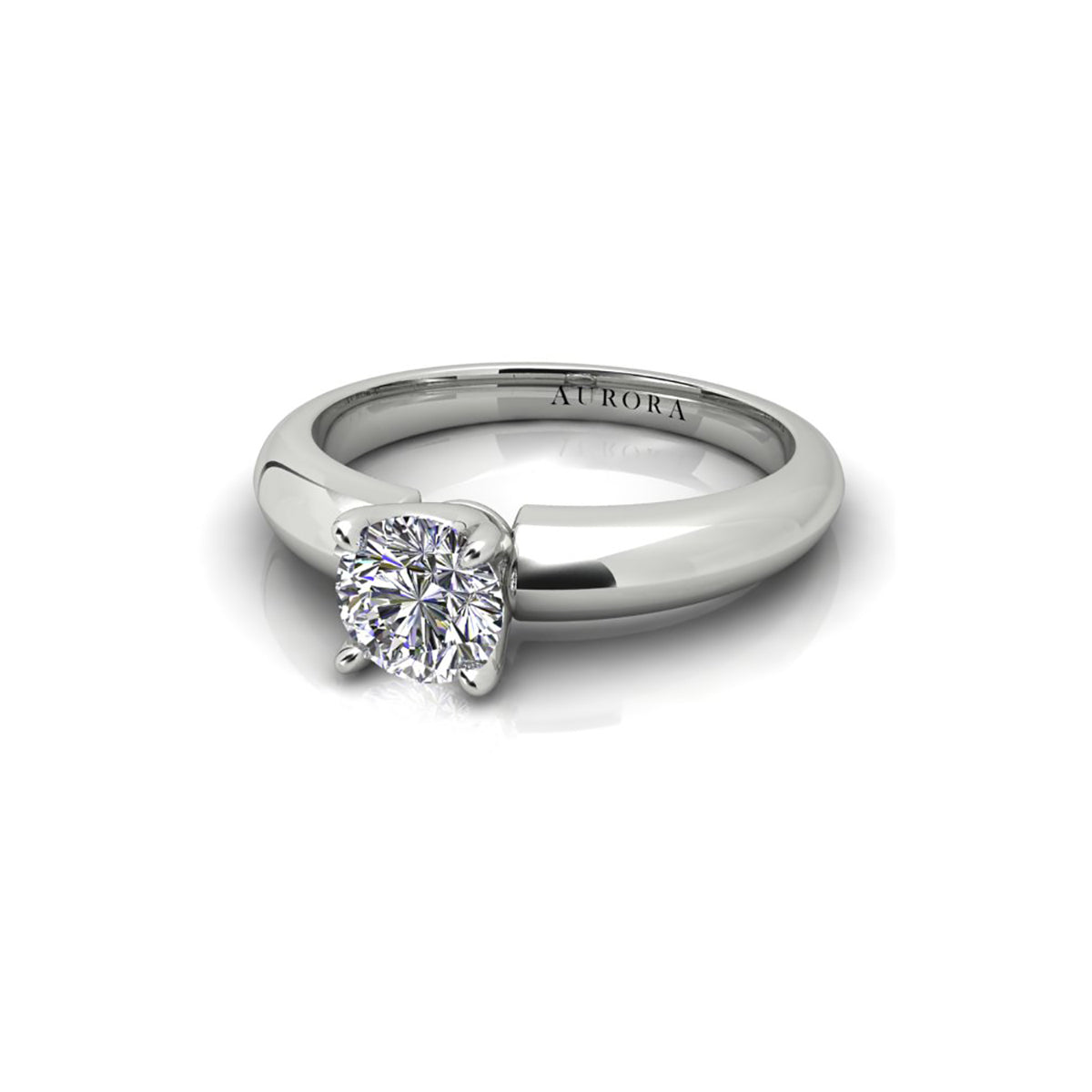 18ct White Gold Diamond Solitaire Engagement Ring
