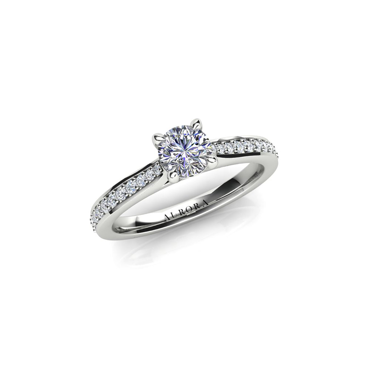 18ct White Gold Diamond Solitaire Engagement Ring