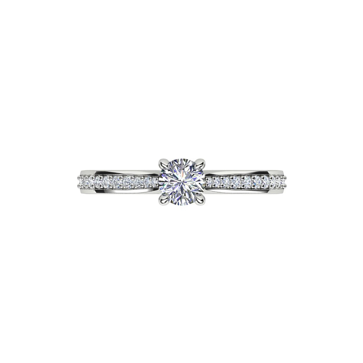 18ct White Gold Diamond Solitaire Engagement Ring