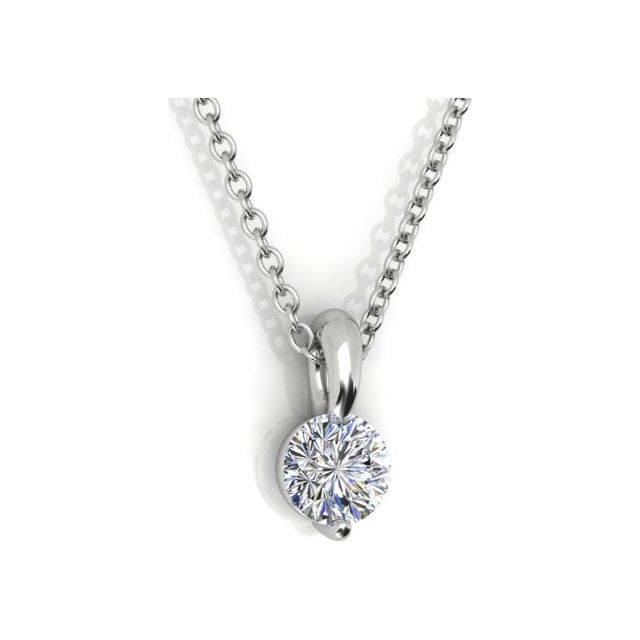 18ct White Gold 0.50ct Solitaire Diamond Pendant with Chain