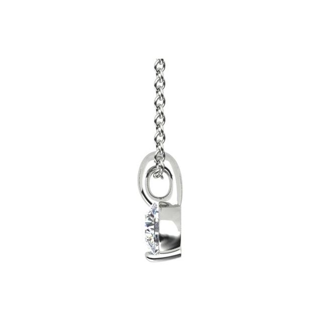 18ct White Gold 0.50ct Solitaire Diamond Pendant with Chain