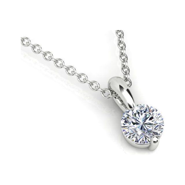 18ct White Gold 0.50ct Solitaire Diamond Pendant with Chain