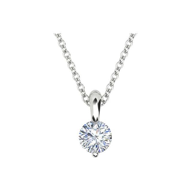 18ct White Gold 0.50ct Solitaire Diamond Pendant with Chain