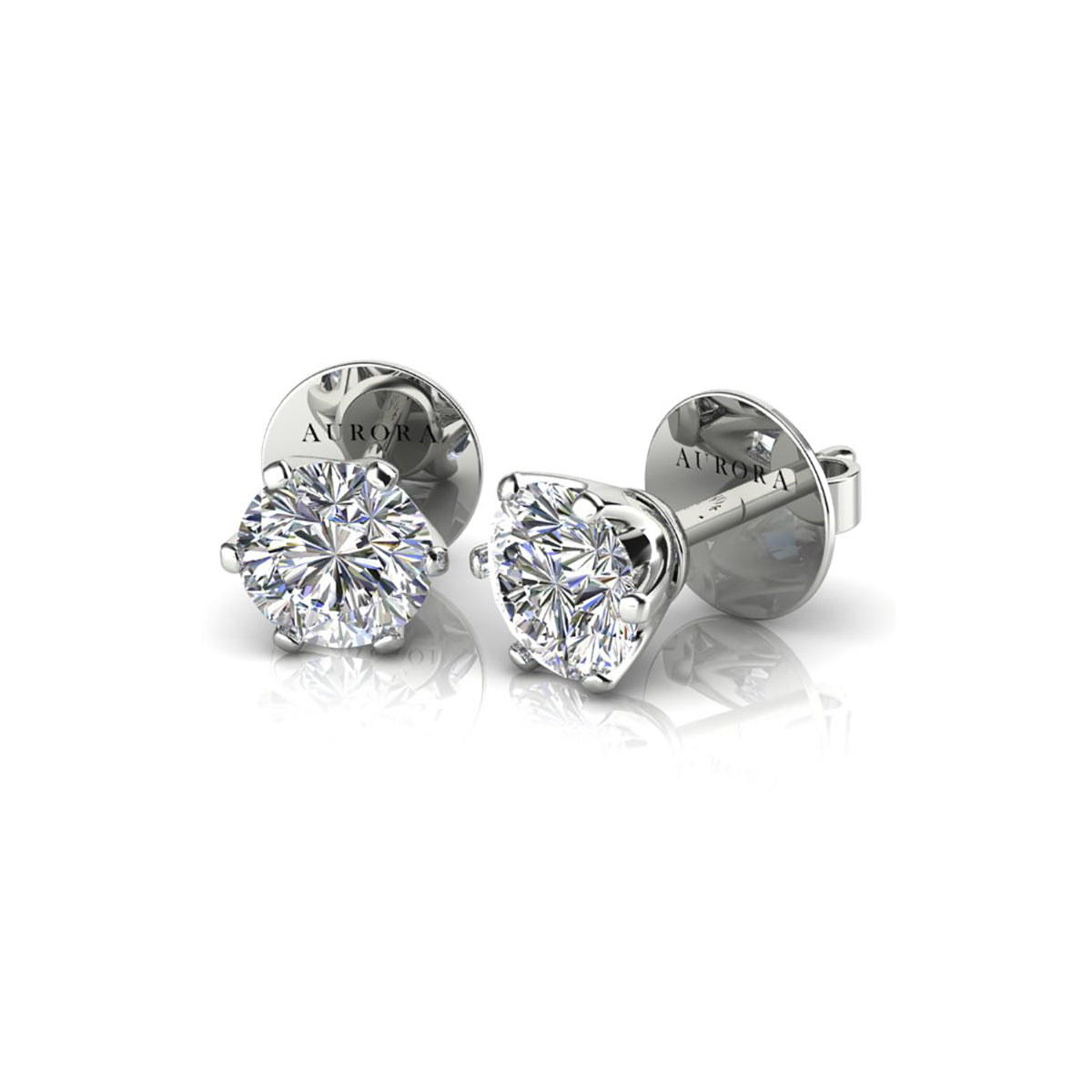 18ct White Gold Diamond Stud Earrings