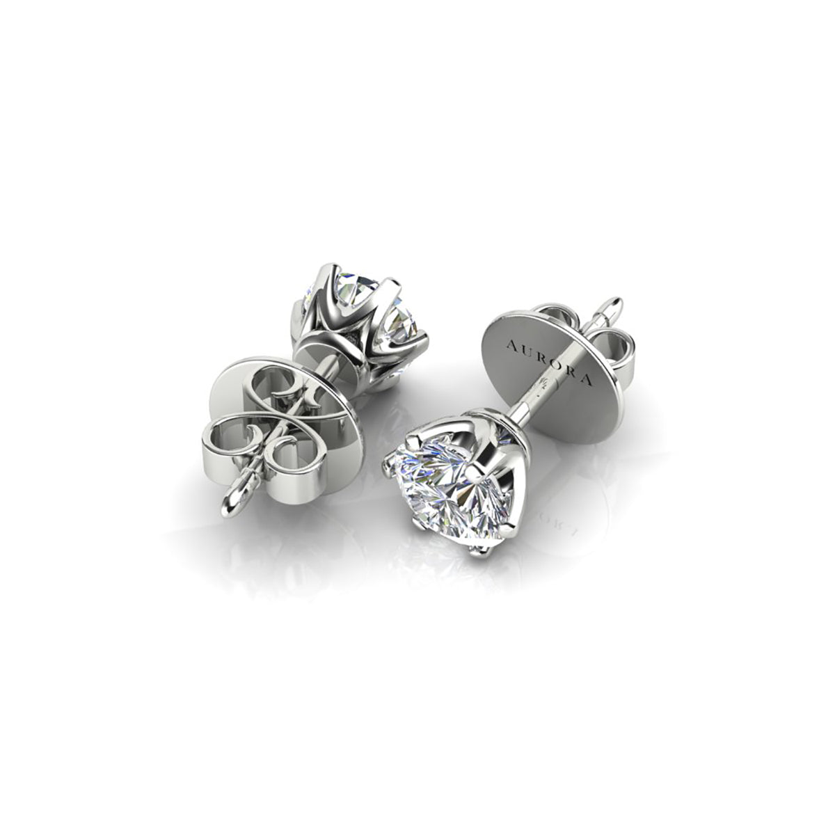 18ct White Gold Diamond Stud Earrings