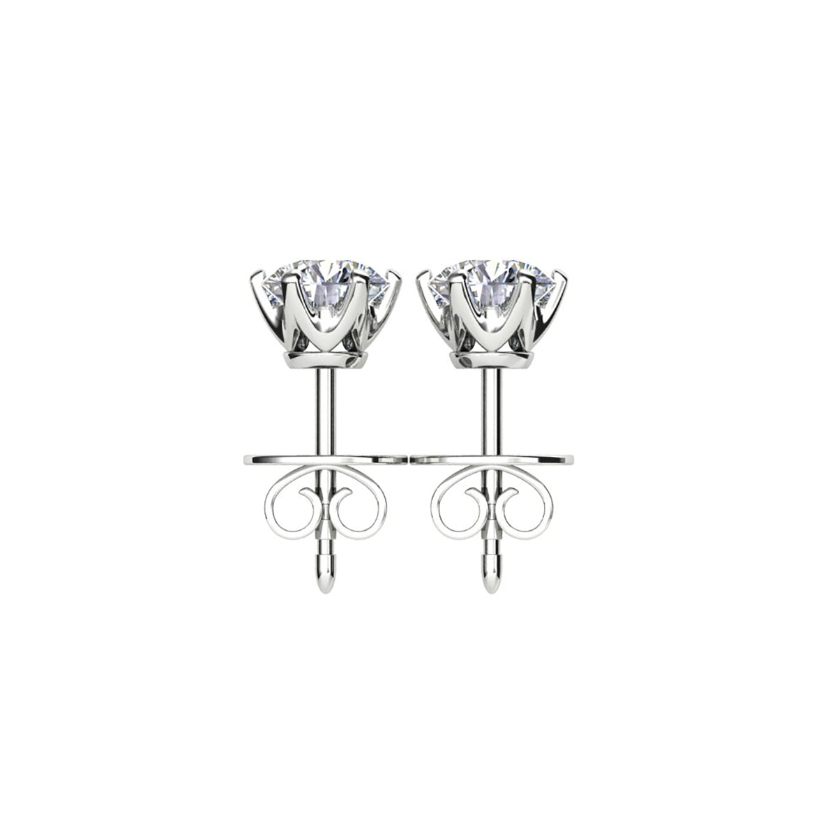 18ct White Gold Diamond Stud Earrings
