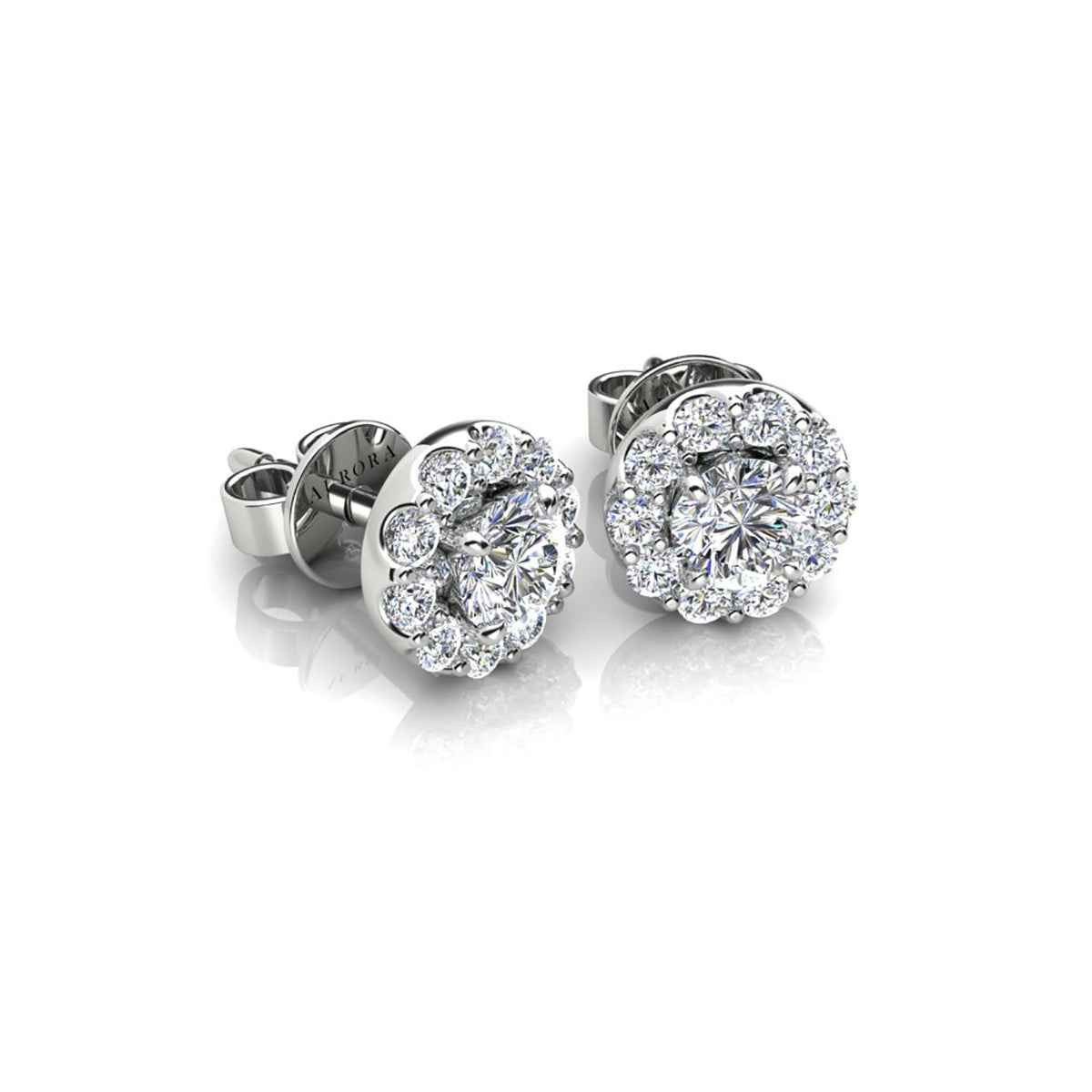 18ct White Gold Diamond Stud Earrings