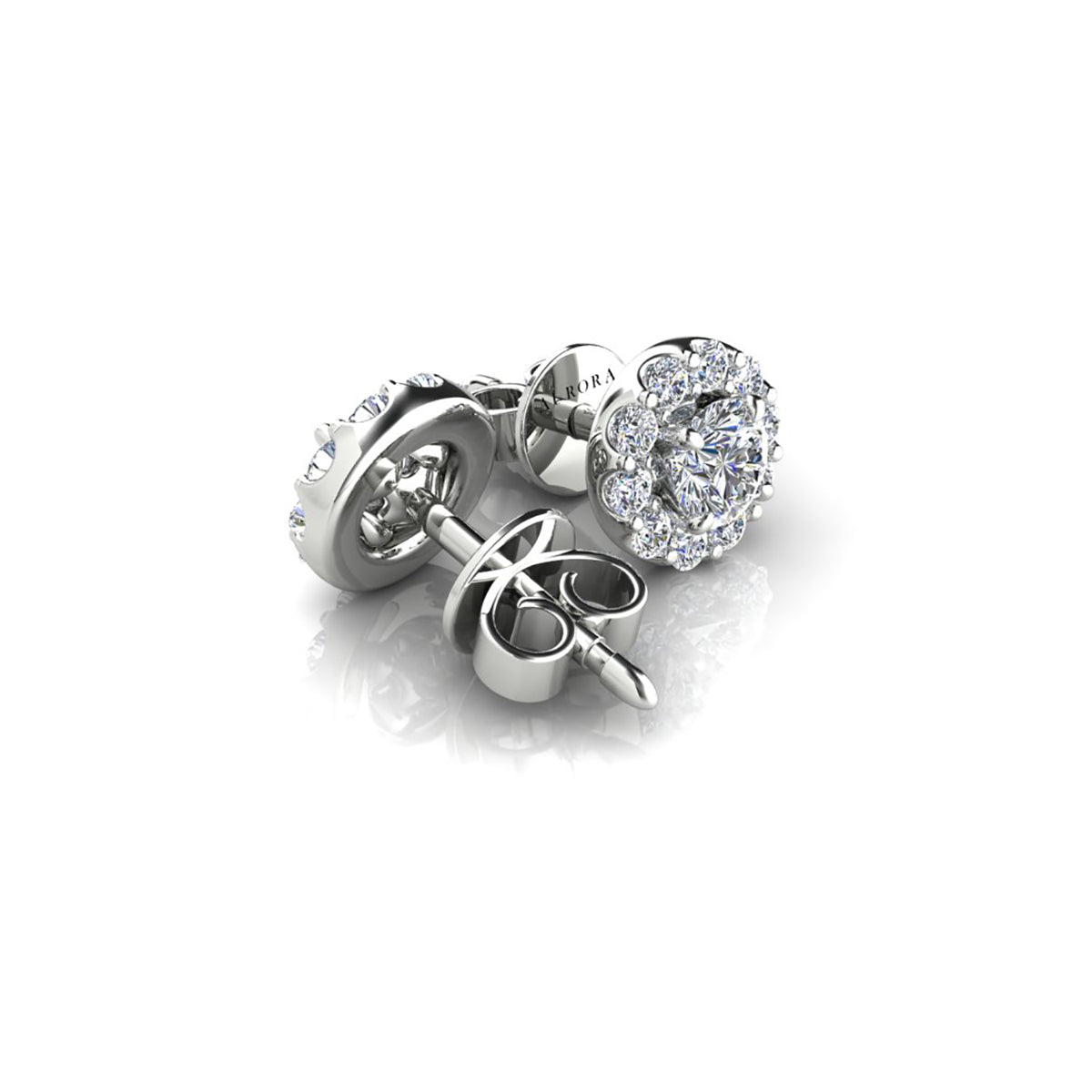 18ct White Gold Diamond Stud Earrings