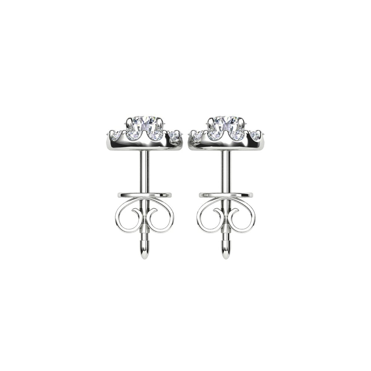 18ct White Gold Diamond Stud Earrings