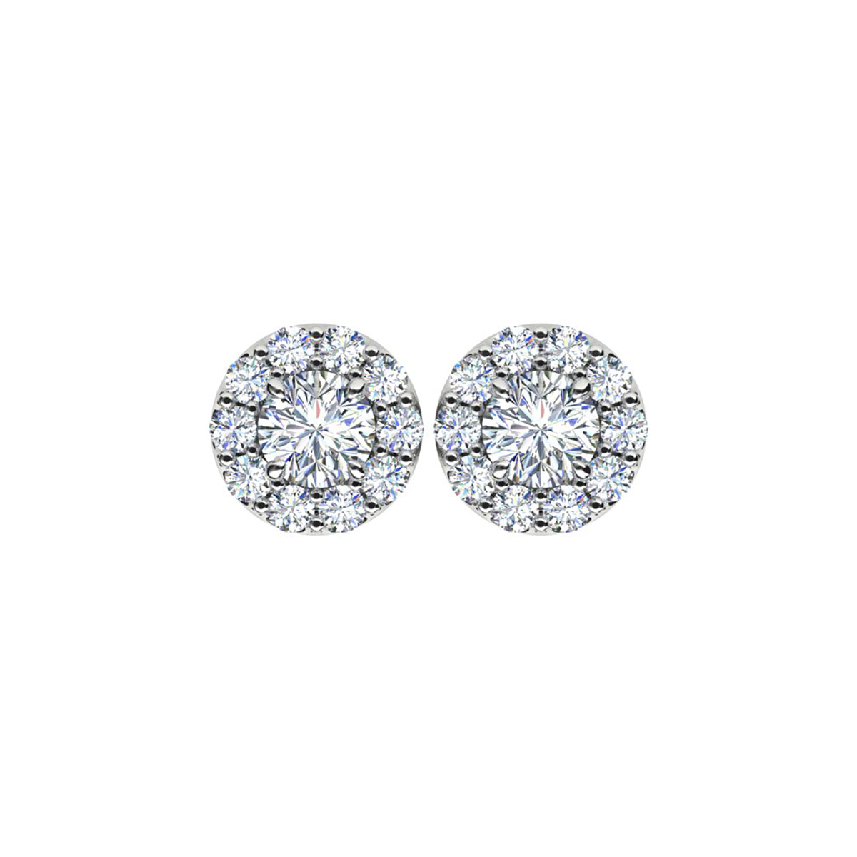 18ct White Gold Diamond Stud Earrings