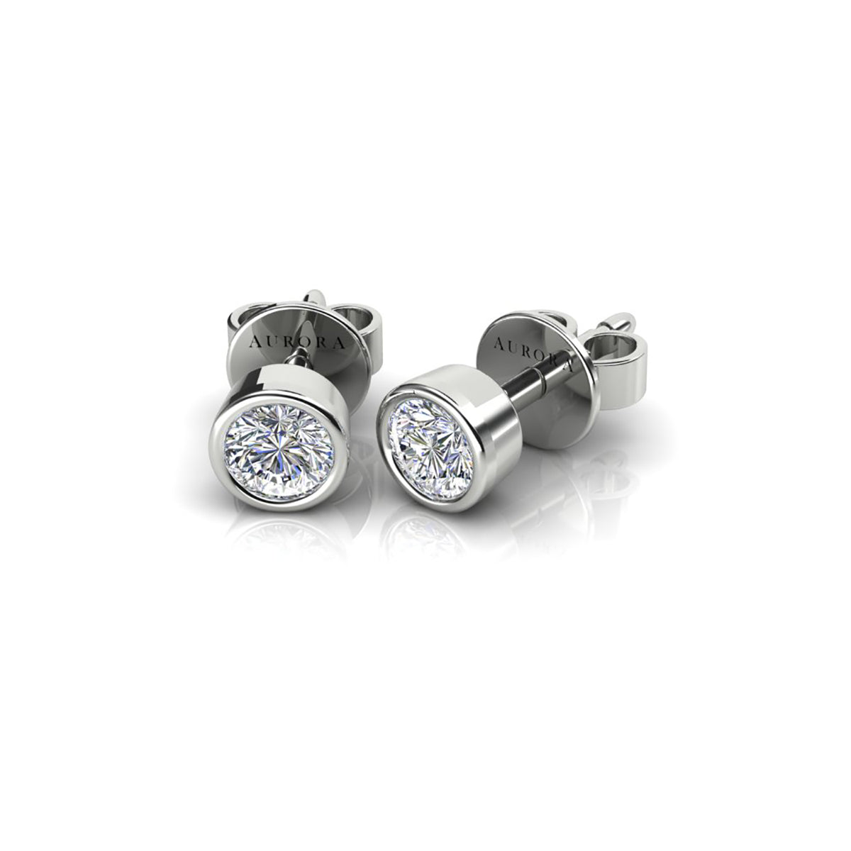 18ct White Gold Diamond Stud Earrings