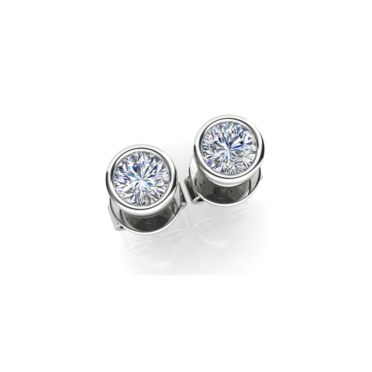 18ct White Gold Diamond Stud Earrings