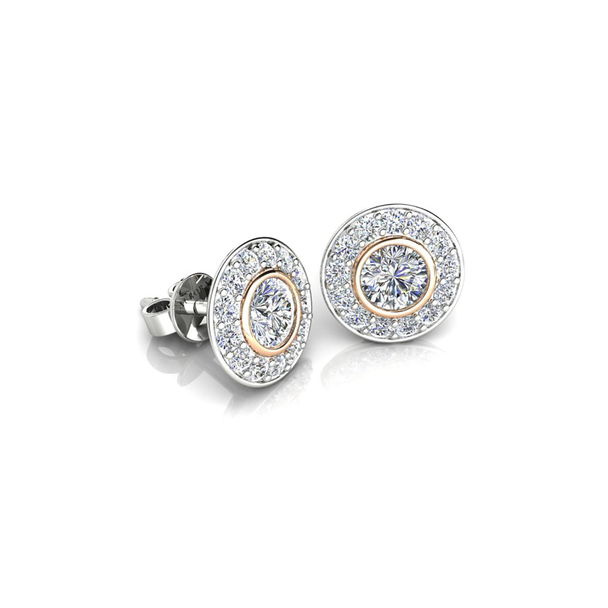 18ct White Gold Diamond Stud Earrings