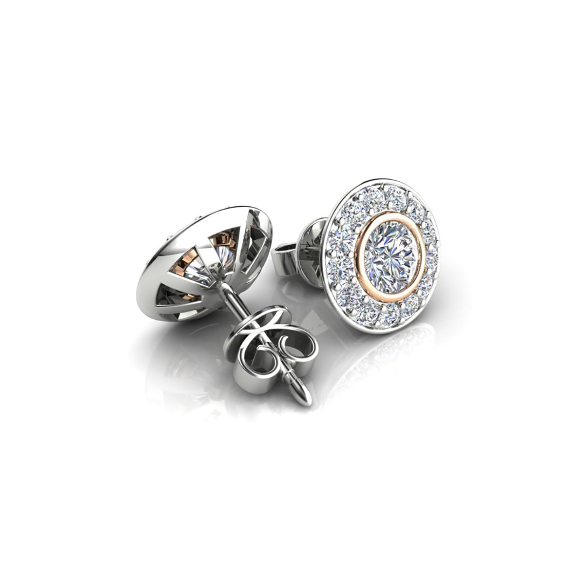 18ct White Gold Diamond Stud Earrings