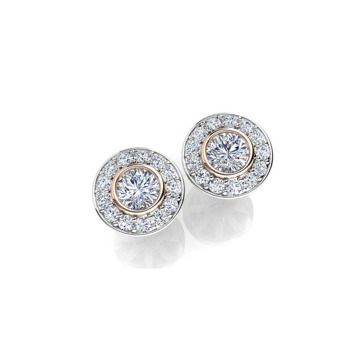18ct White Gold Diamond Stud Earrings